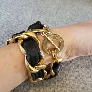 CC SKYE Leather Double-Wrap Bracelet